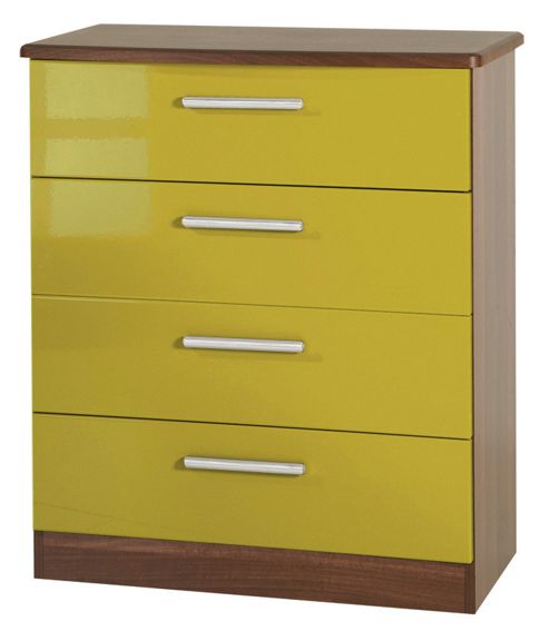 Image of Welcome Furniture Knightsbridge 4 Drawer Chest - Black - Aubergine