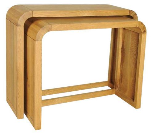 Image of Ultimum Durham Oak Ud50 Resized Pair Of Console Tables