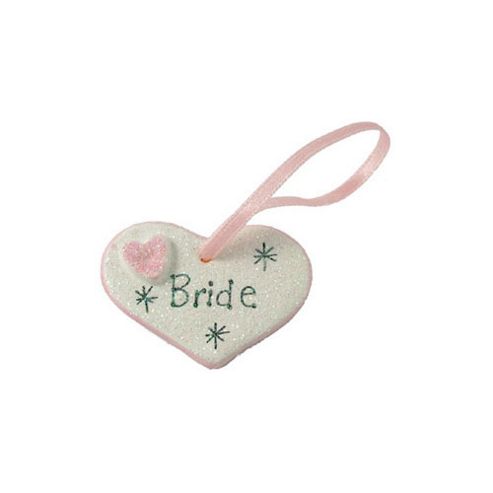 Image of Bride Pink Sparkle Heart Wedding Keepsake