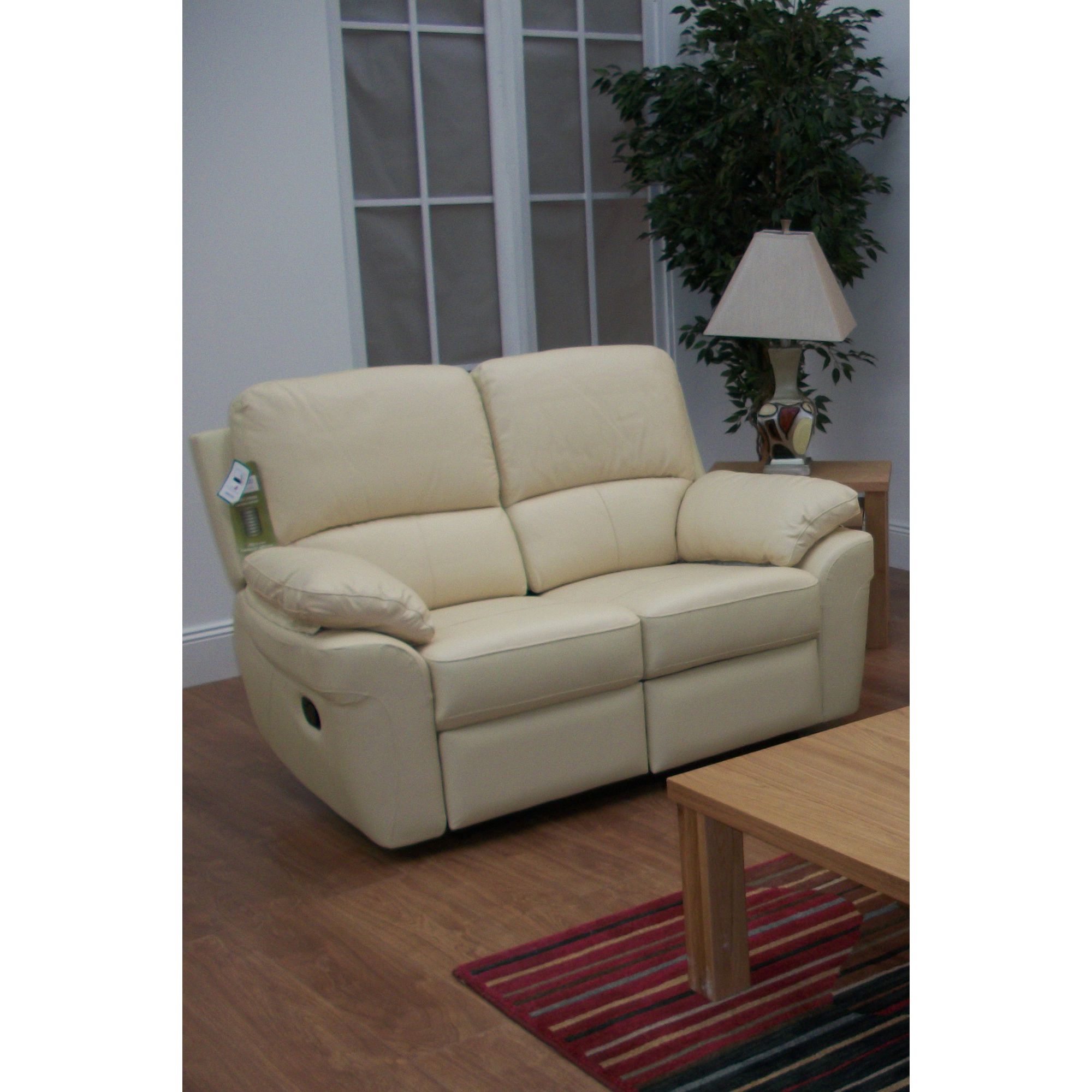 Furniture Link Monzano Two Fixed Seat Sofa in Ivory - Black at Tesco Direct