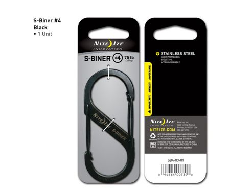 Image of Nite Ize S-biner Size 4 Black Double Gated Carabiner