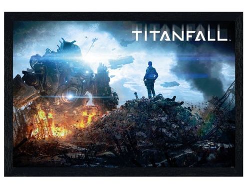 Image of Black Wooden Framed Titanfall Imc Pilot Poster