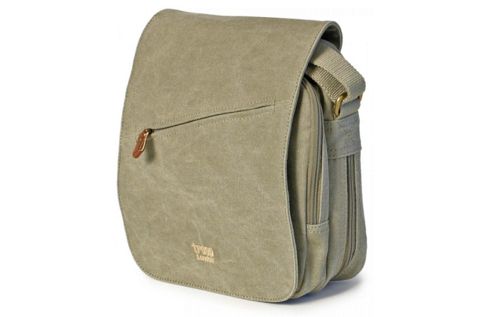 Image of Trp0238 Troop London Classic Canvas Across Body Bag Khaki