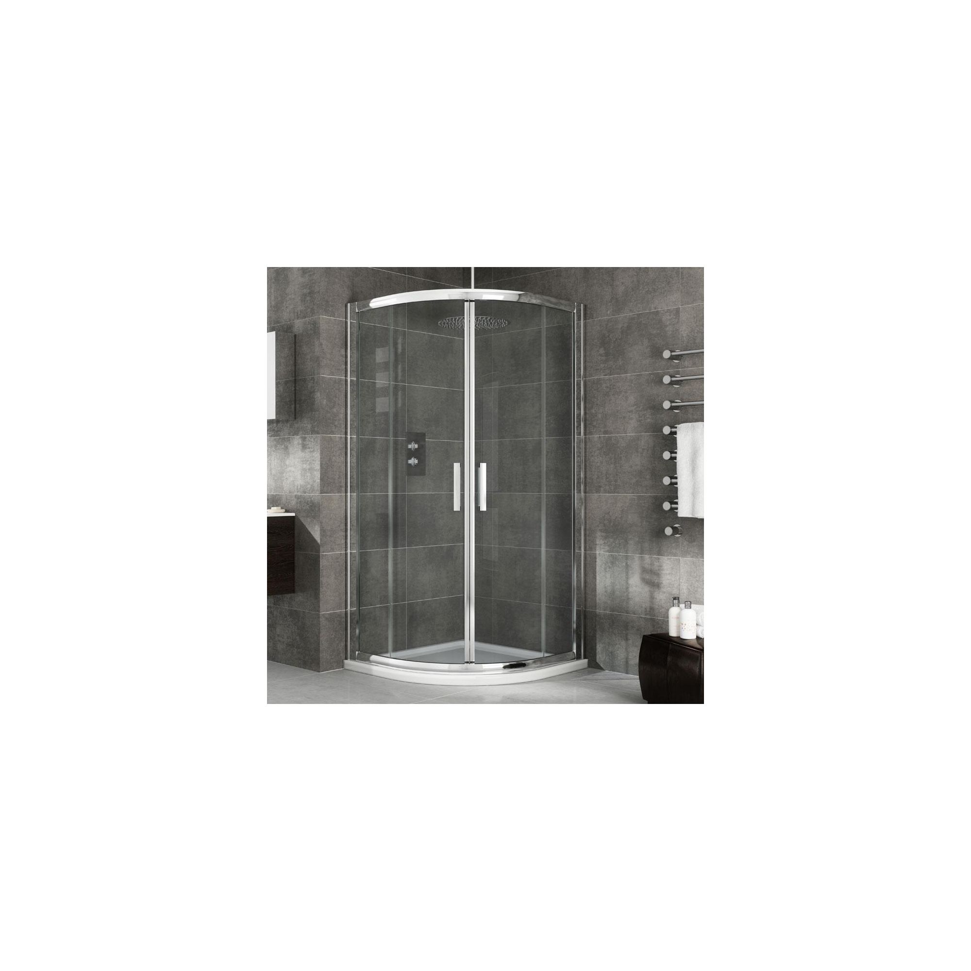 Elemis Eternity Two-Door Quadrant Shower Enclosure, 1000mm x 1000mm, 8mm Glass, Low Profile Tray at Tesco Direct