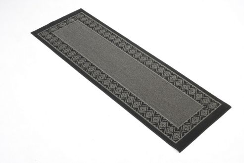 Image of Dandy Kappa Black Contemporary Runner Rug - 200cm X 67cm