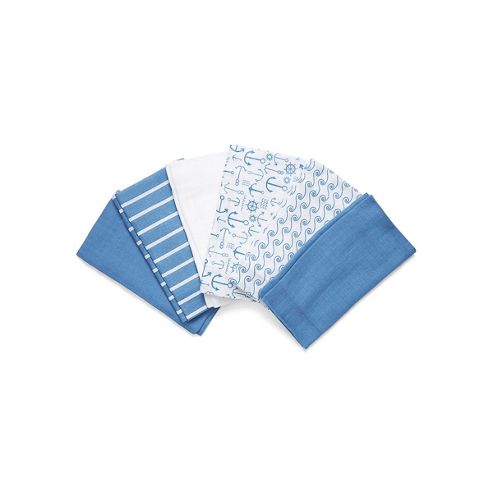 Image of Mothercare Whale Bay Muslins - 6 Pack