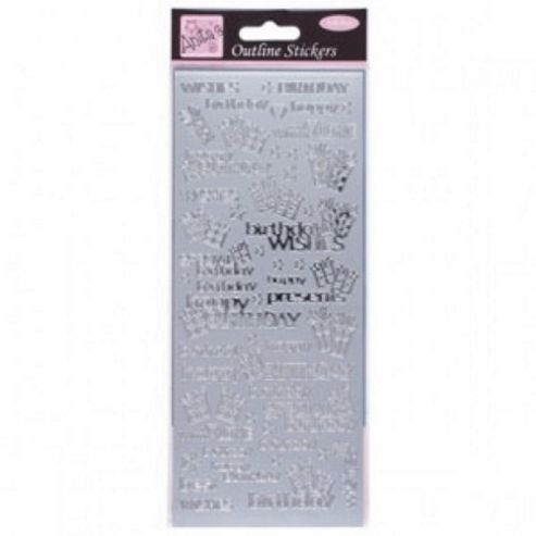 Image of Outline Stickers Special Birthday Wishes Silver