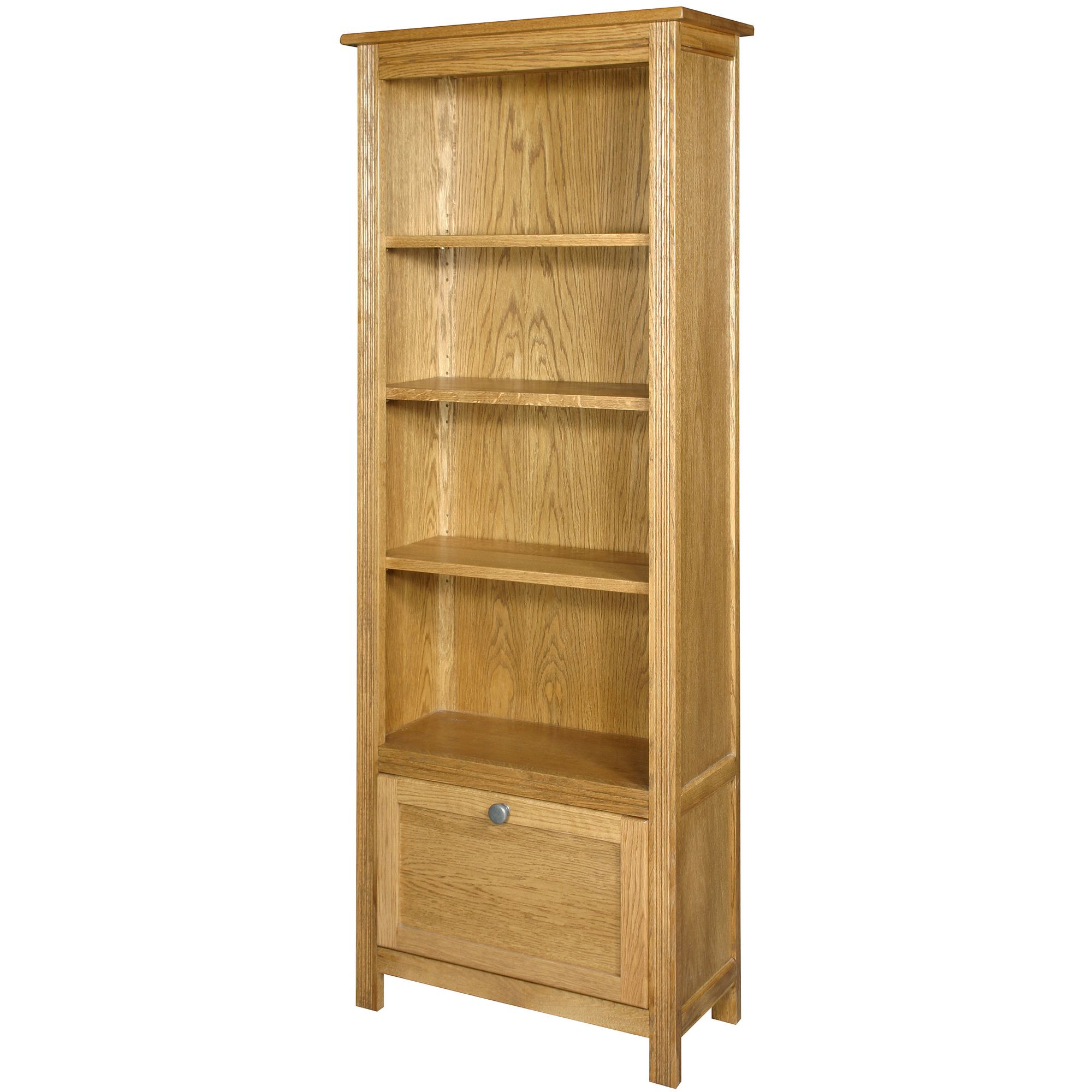Old Charm Hertford Narrow Bookcase with Magazine Rack - Natural at Tesco Direct