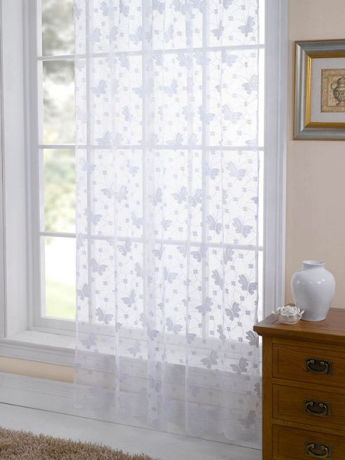 Image of Butterfly Lace Panel Net - White