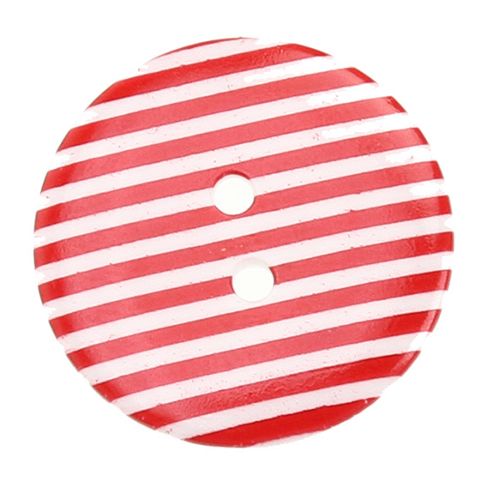 Image of Buttons 20mm - Striped Red/white