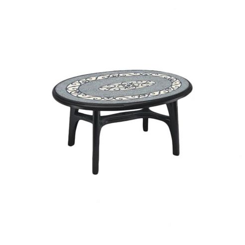 Image of Scab Ovolone Oval Iron Table - Anthracite Grey