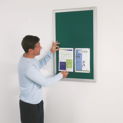 Image of Ef Eco-friendly Noticeboards - Aluminium Effect Frame - Burgundy - 120 Cm H X 120 Cm W