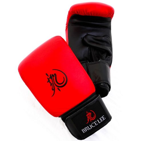 Image of Bruce Lee Dragon Deluxe Boxing Bag Gloves Leather - Red