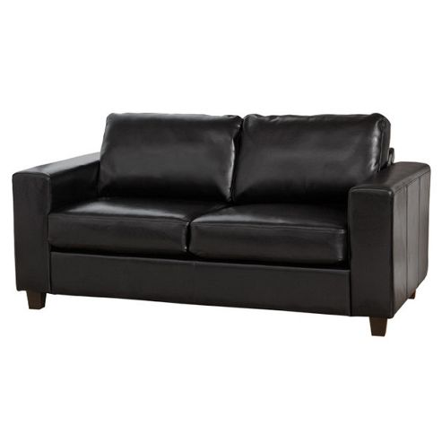 Image of Global Furniture Direct Compact Style Bonded Leather 3 Seater Sofa - Black