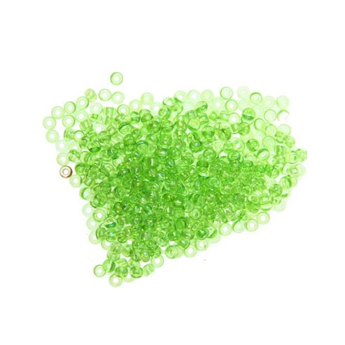 Image of Czech Seed Bead 10/0 Tr Lt Green Rainbow Ab