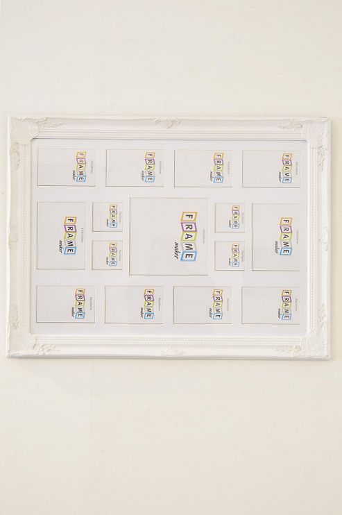 Image of 82x61cm Large Antique Style White Multi Picture Framed Collage Wall Mounted