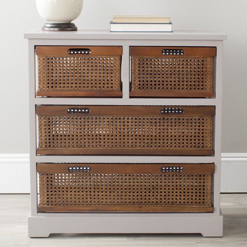 Image of Safavieh Daytona 4 Drawer Storage Unit - Grey