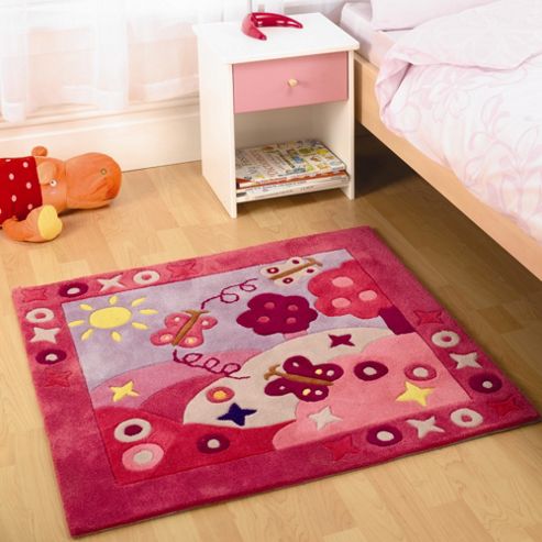 Image of Rugs With Flair Kiddy Play Summertime Girl Kids Rug - Square 90cm