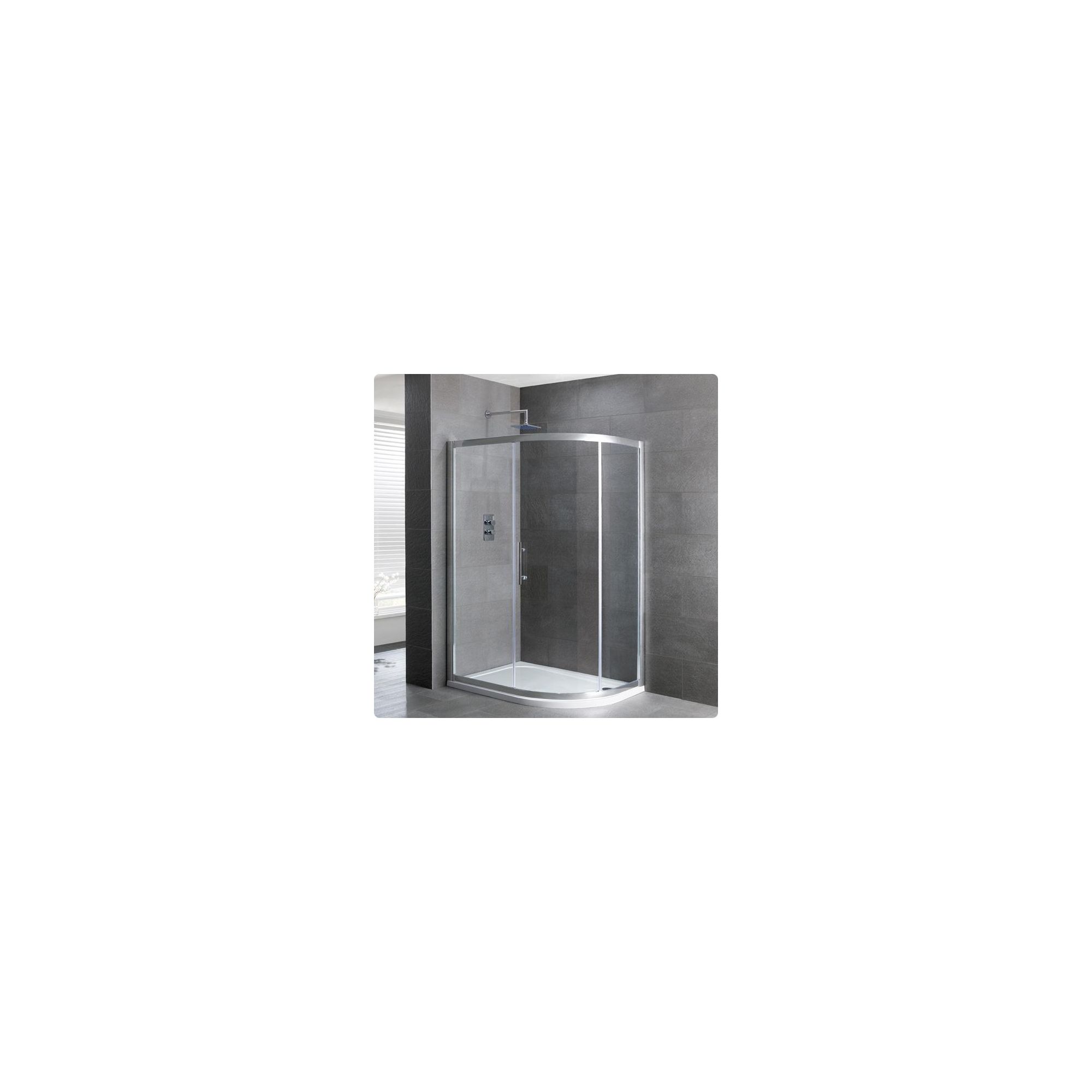 Duchy Select Silver 1 Door Offset Quadrant Shower Enclosure 1200mm x 800mm, Standard Tray, 6mm Glass at Tescos Direct
