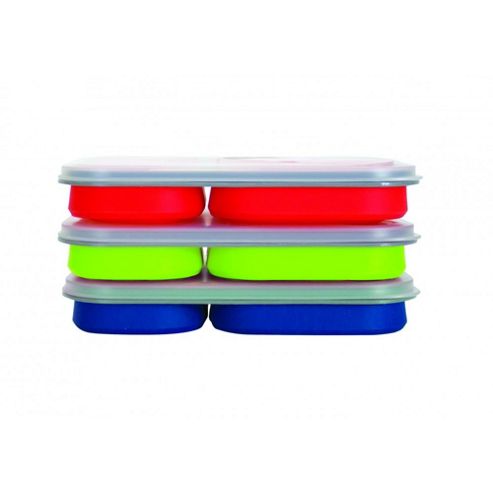 Image of Yellowstone Large Pack Away Silicone Lunch Box - 3 Pack