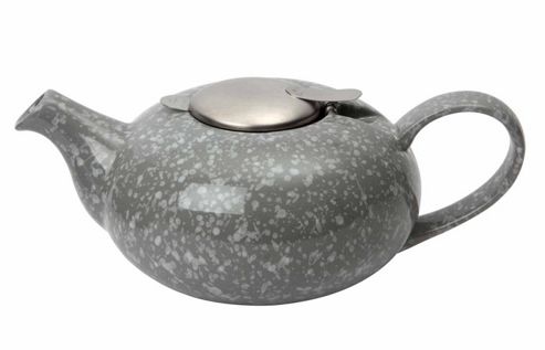 Image of London Pottery 4 Cup Pebble Shaped Filter Teapot, Flecked Grey