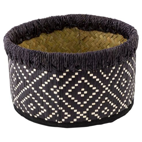 Image of Tesco Aztec Woven Bin, Navy