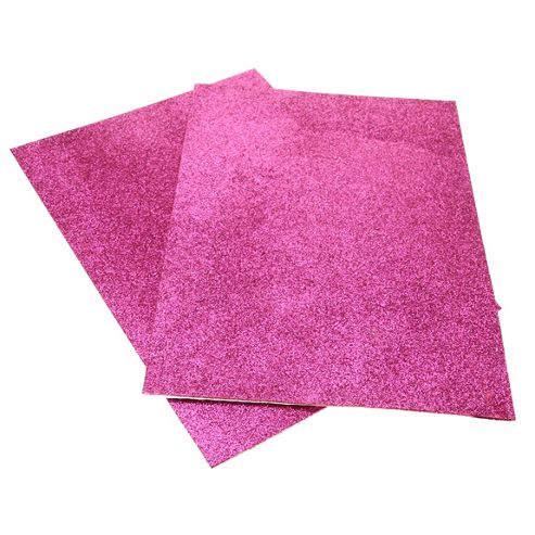 Image of Funky Glitter Self Adhesive Foam A4 Cerise - 2pk