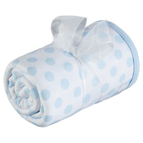 Image of Tesco Loves Baby Spot/stripe Blanket Blue