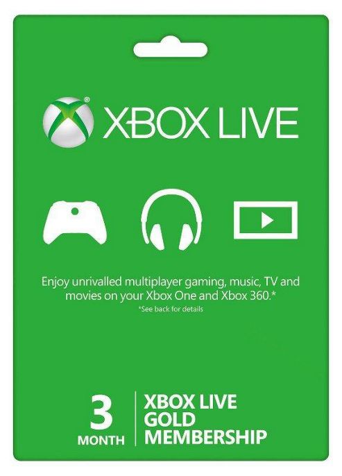 Image of Xbox Live 3 Month Gold Membership Card