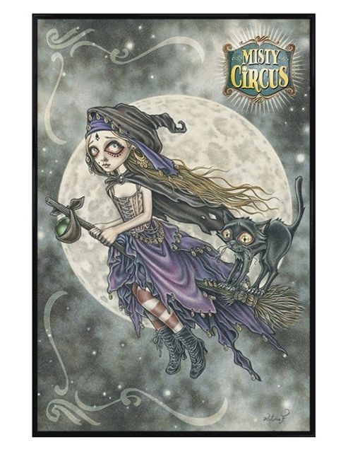 Image of Victoria Frances Gloss Black Framed Flight Of The Sorceress Poster