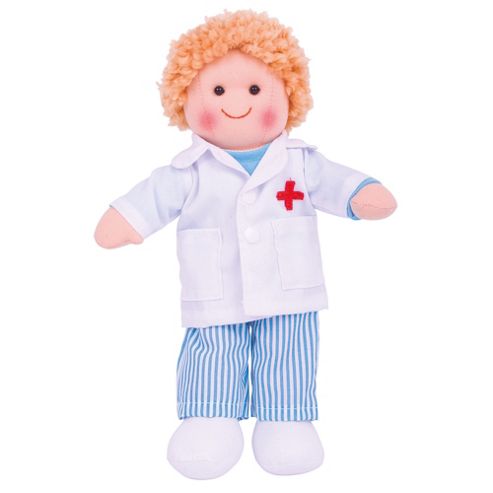 Image of Bigjigs Toys 28cm Doll Bjd010 Doctor Tommy