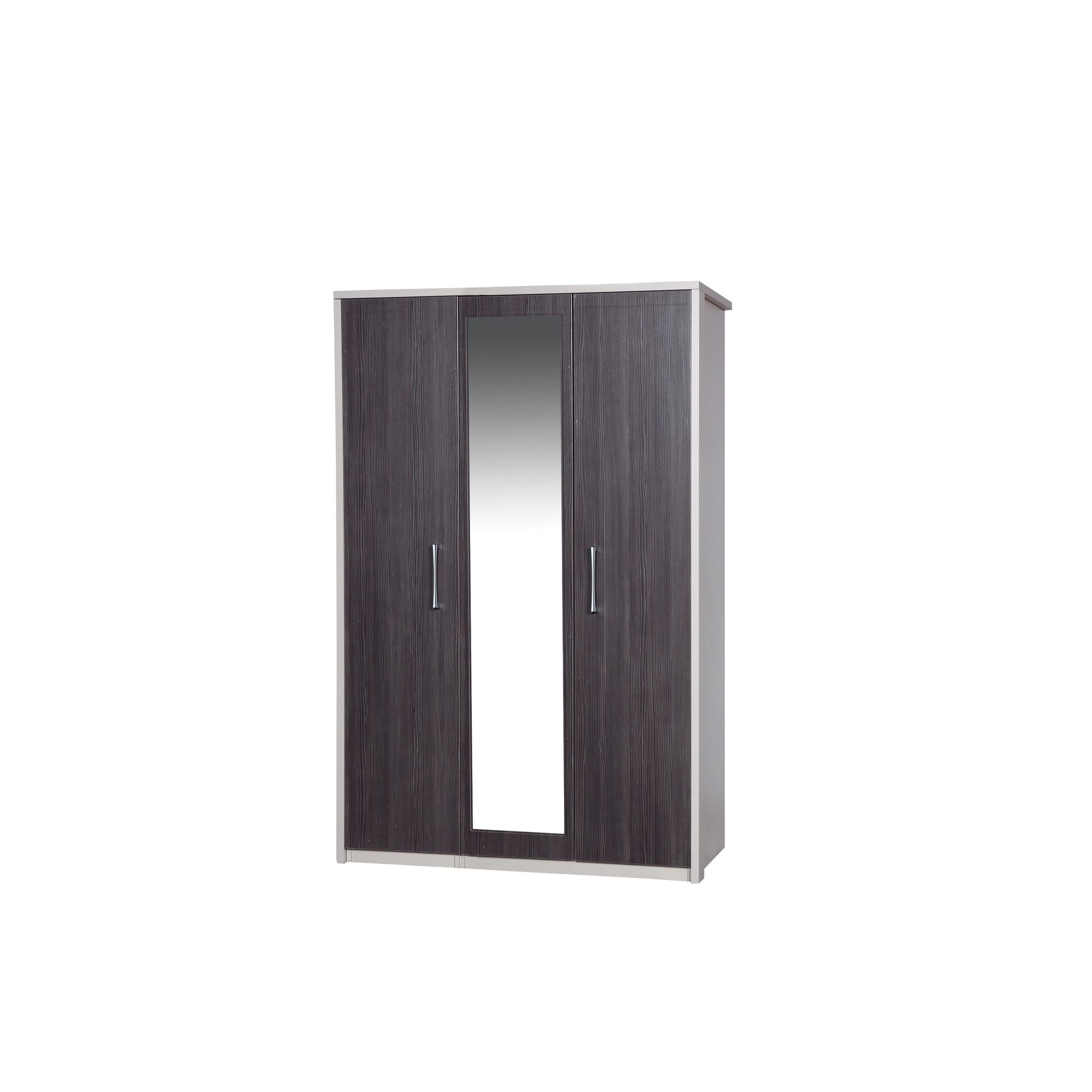 Alto Furniture Avola 3 Door Wardrobe with Mirror - Cream Carcass With Grey Avola at Tesco Direct