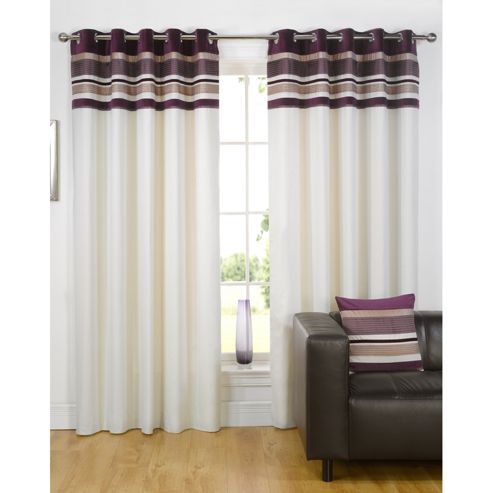 Image of Dreams N Drapes Kendal Plum 90x90 Eyelet Lined Eyelet Curtains