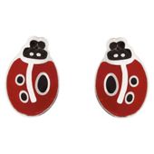 Ladybird Red Enamel Studs