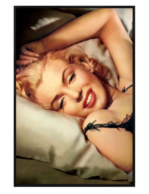 Image of Marilyn Monroe Gloss Black Framed Pillow Poster