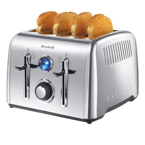 Image of Breville Vtt444 Polished Stainless Steel 4 Slice Toaster
