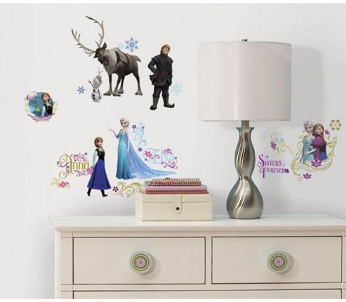 Image of Disney Frozen Glitter Decals. 36 Easy Peel Stickers