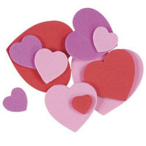 Image of Funky Foam S/a Pk Ast Heart