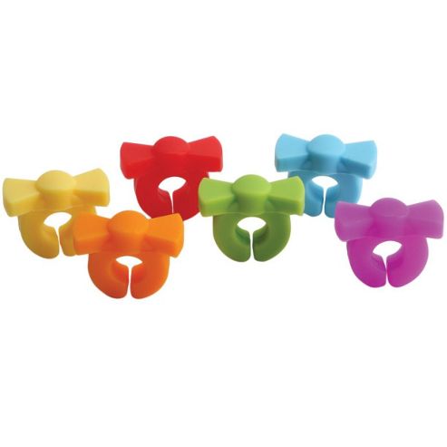 Image of Joie Bow Tie Shape Wine Glass Charms, 6 Pack
