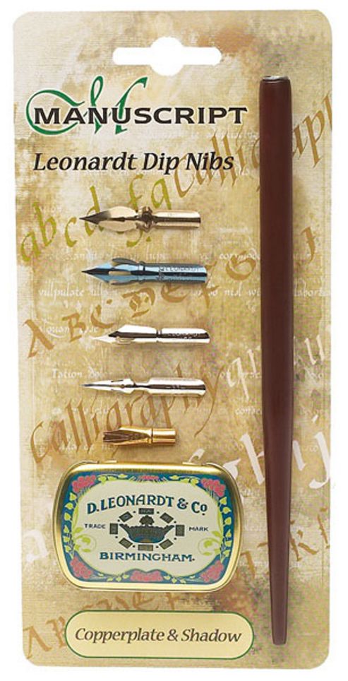 Image of Manuscript Dip Pen Set Copperplate & Shadow