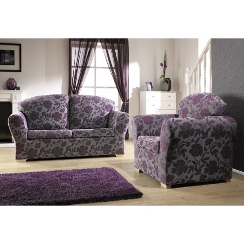 Image of Yeovil Sofabed - Aubergine Scroll