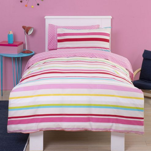 Image of Fun Stripe Pink Junior Bedding Set