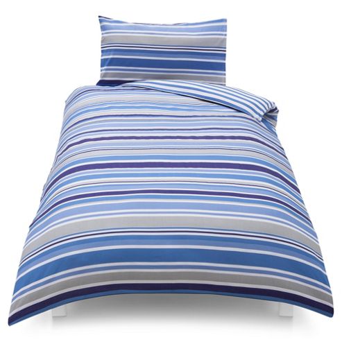 Image of Tesco Kids Basics Stripe Single Duvet Set