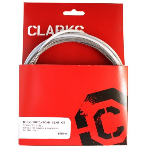 Image of Clarks Universal S/s Front & Rear Gear Cable Kit W/sp4 White Outer Casing