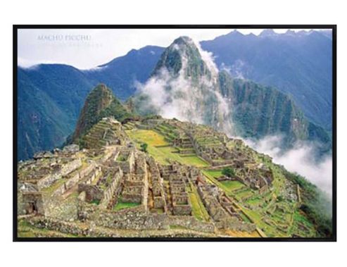 Image of Machu Pichu Gloss Black Framed Mountain Town Poster
