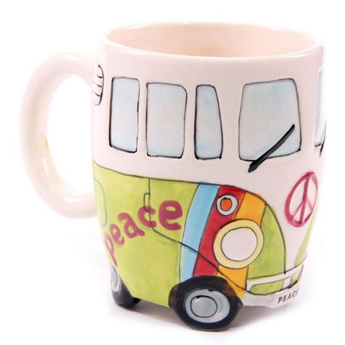 Image of Psychedelic Camper Van Mug, Green