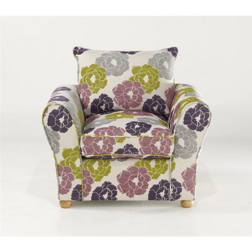 Image of Bordeaux Chair - Natural/aubergine Floral