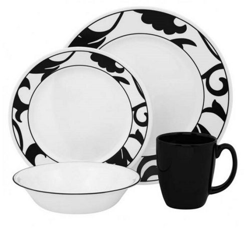 Image of Corelle Vive Noir 16 Piece Dinnerware Set