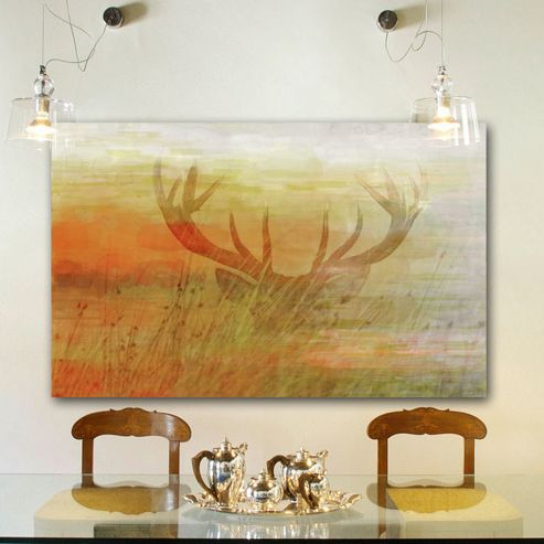 Image of Parvez Taj Grass Horns Canvas Wall Art - 41 Cm H X 61 Cm W X 5 Cm D