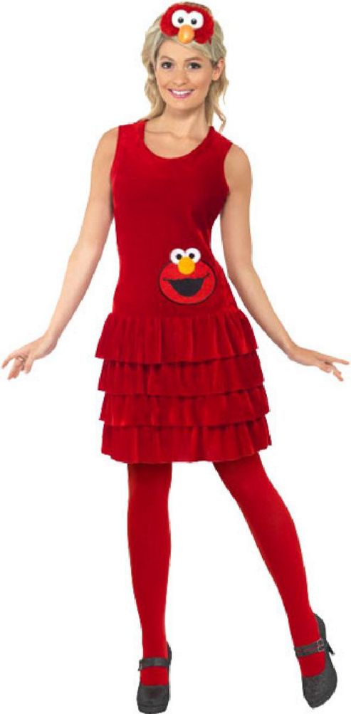 Image of Sesame Street Elmo Dress - Adult Costume Size: 8-10